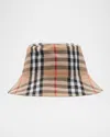 Burberry Checkered Pattern Fisherman Hat In Sand Ip Check