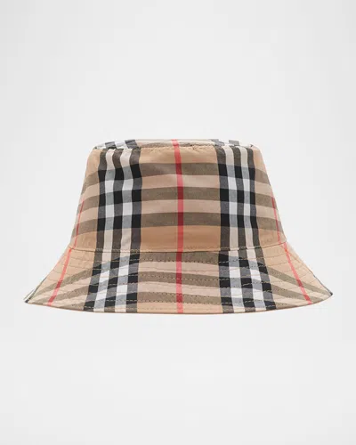 BURBERRY KID'S CHECK BUCKET HAT