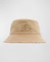 Burberry Kid's Check-lined Reversible Bucket Hat In Sand Check
