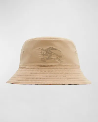 Burberry Kids' Check-print Reversible Bucket Hat In Sand Check