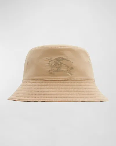BURBERRY KID'S CHECK-LINED REVERSIBLE BUCKET HAT