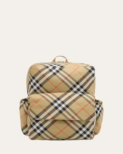 Burberry Kid's Check-print Backpack In Multi