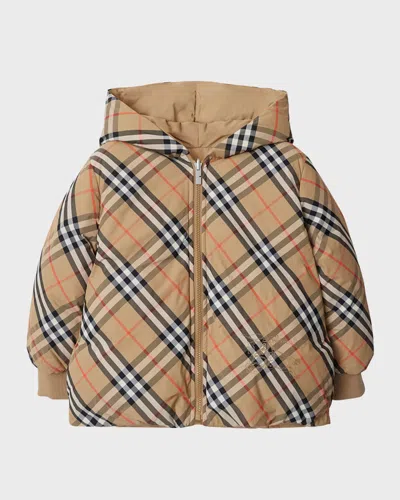 BURBERRY KID'S CHECK-PRINT REVERSIBLE JACKET