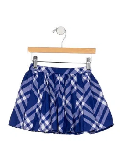 Pre-owned Burberry Babies' Kid Girl's Striped Skirt In Blue