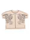 Burberry Girls Beige Ekd Organic Cotton T-shirt In Multi