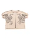 Burberry Girls Beige Ekd Organic Cotton T-shirt In Multicolor