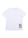 Burberry Check Label Cotton T-shirt In White
