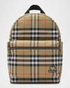 Burberry Kids Beige Check Backpack In Brown