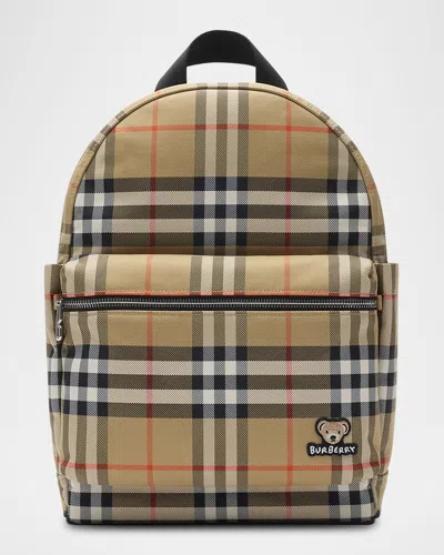 Burberry Kid's Huey Medium Check Backpack