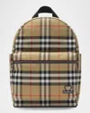 Burberry Kids Beige Check Backpack In Neutral