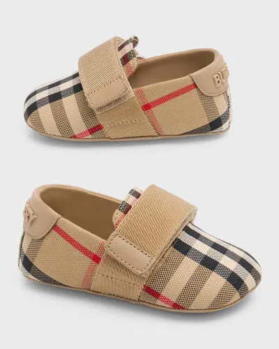 Burberry Velcro Shoes In Archive Beige Ip Chk