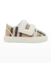 BURBERRY KID'S MARK VINTAGE CHECK CANVAS SNEAKERS, BABY