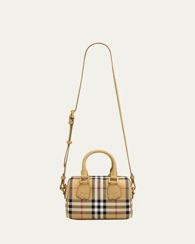 Burberry Kid's Mini Check Bowling Crossbody Bag In Multi