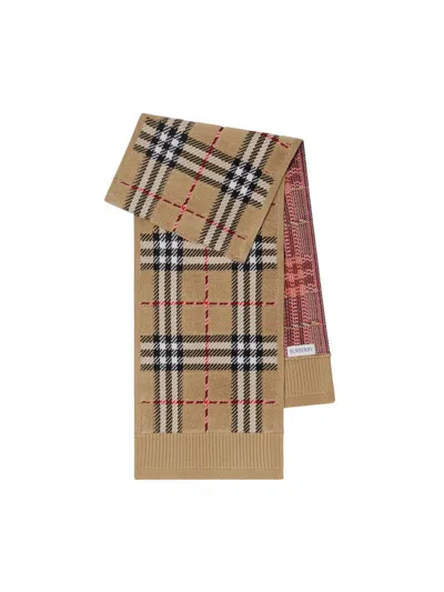 Burberry Kid's Toweling Check Scarf In Green
