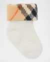 Burberry Kid's Two-pack Cotton-blend Socks In Multi