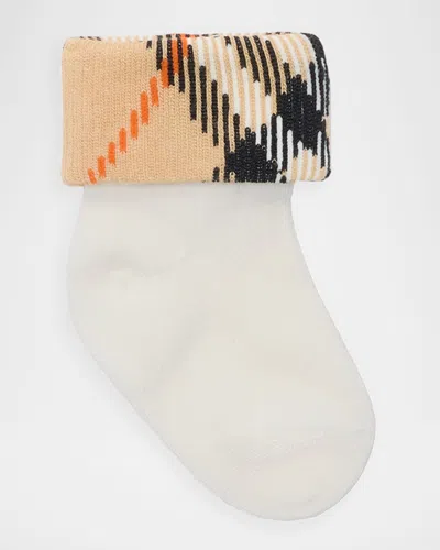 Burberry Kid's Two-pack Cotton-blend Socks In Multi