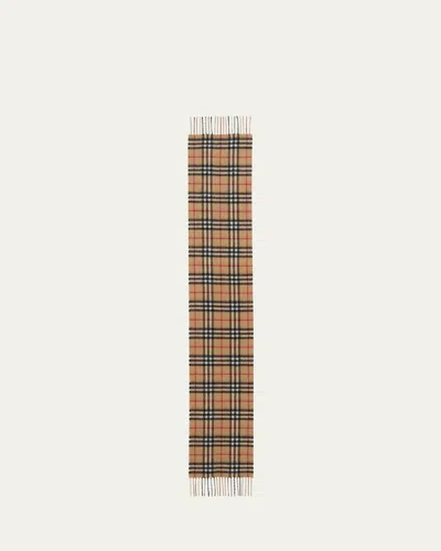 Burberry Kid's Vintage Check Cashmere Scarf In Beige