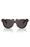 Burberry Kids' 43mm Irregular Sunglasses In Burgundy