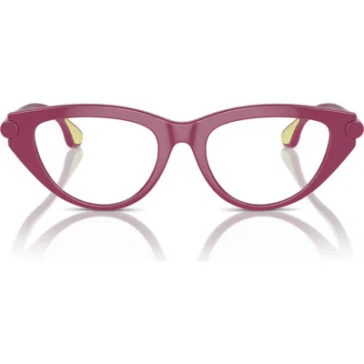 Burberry Kids' 47mm Small Cat Eye Glasses In Brown