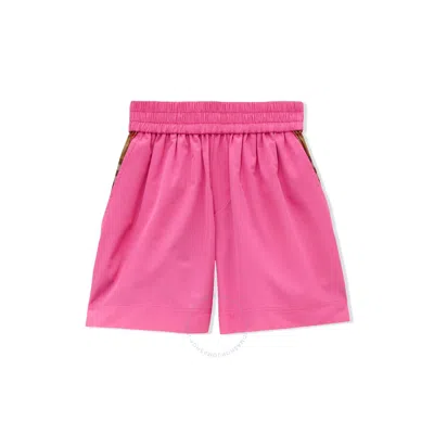 Burberry Kids Aimee Check Shorts In Pink