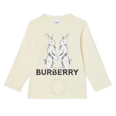 Burberry Kids Animal Kingdom Print Long Sleeve T-shirt In White