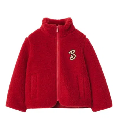 Burberry Kids B Snake Logo Zip-up Jacket In Red