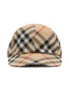 Burberry Kids Baseball Cap In Check Pattern In Neutral