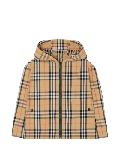 Burberry Kids B-cut Zip Pull Hooded Jacket For Boys In Beige
