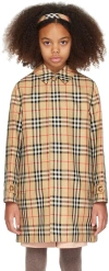 Burberry Kids Beige Check Reversible Coat In Archive Beige Ip Chk