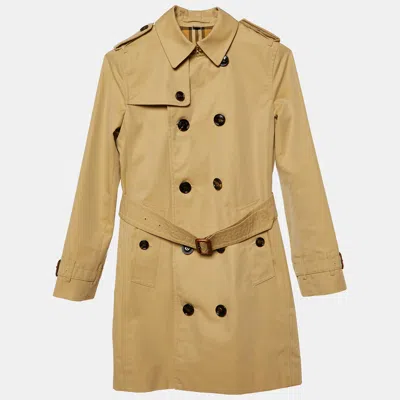 Pre-owned Burberry Kids Beige Cotton Trench Coats Size 10 Yrs