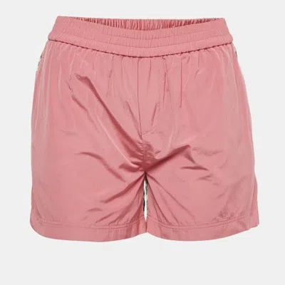 Pre-owned Burberry Kids Beige/brown Checks Cotton Blend Trousers 10yrs In Pink