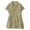 Burberry Kids Belted Waist Cotton-blend Trench Dress