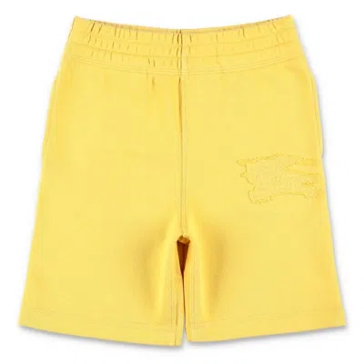 Burberry Kids Benny Ekd Embroidered Shorts In Yellow