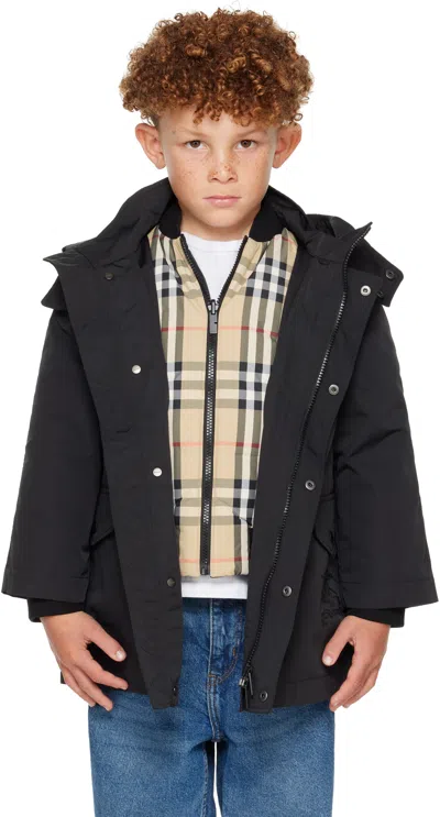 Burberry Kids Black & Beige Jacket & Down Jacket Set