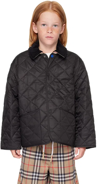 Burberry Little Boy's & Boy's Corduroy-trimmed Quilted Jacket In Black