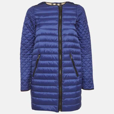 Pre-owned Burberry Kids Blue Quilted Nylon Puffer Jacket 14 Yrs