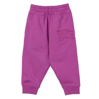 Burberry Kids Bonny Ekd Cotton Joggers In Purple