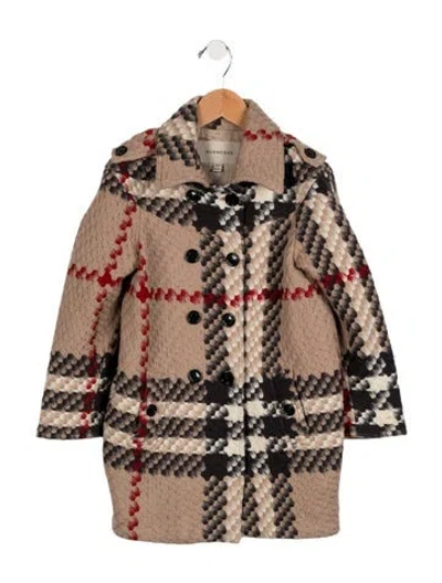 Pre-owned Burberry Kids Boys' Check Pattern Coat In Neutrals