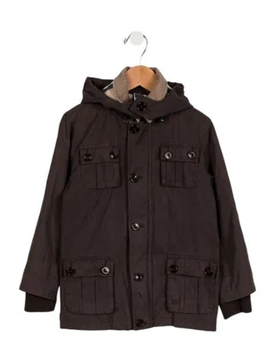 Pre-owned Burberry Babies' Kids Boys' Embroidered Jacket In Brown