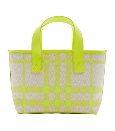 Burberry Kids' Checked Canvas Tote Bag In Neutrals