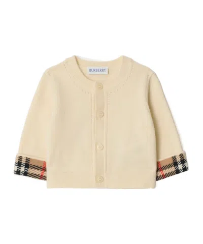 Burberry Kids Cardigan And Trousers Baby Set In Neutral