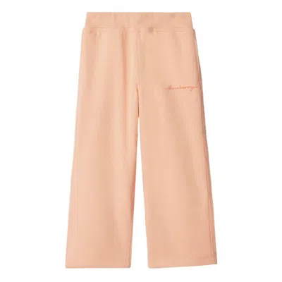Burberry Kids Carven Logo Cotton Track Pants In Brown