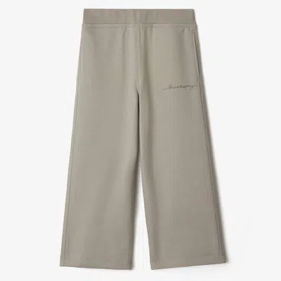 Burberry Kids Carven Logo Cotton Track Pants In Green