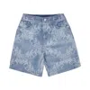 Burberry Oak Leaf Crest Print Denim Shorts In Blue