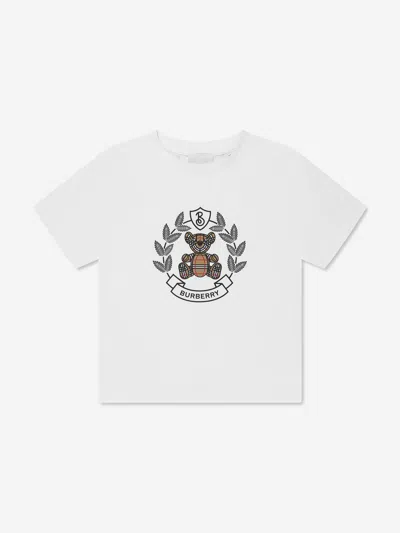 Burberry Kids Cedar Crest Bear T-shirt In White