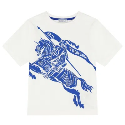 Burberry Kids Cedar Knight Cotton T-shirt In White
