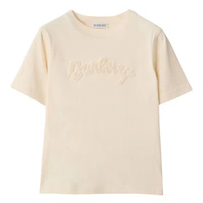 Burberry Kids Cedar Toweling Logo T-shirt In Neutral