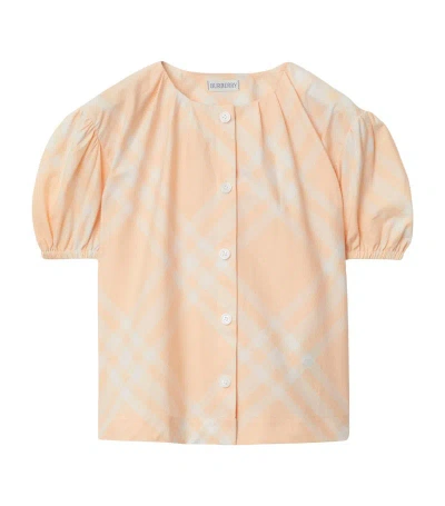 Burberry Kids' Check Blouse (3-14 Years) In Orange