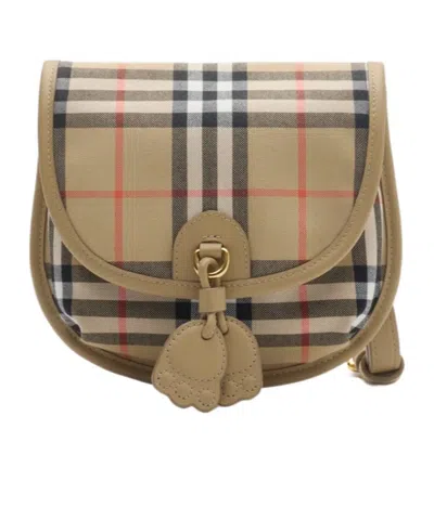 Burberry Kids Check Crossbody Bag In Green