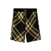 Burberry Kids Check Pattern Drawstring Knitted Shorts In Yellow